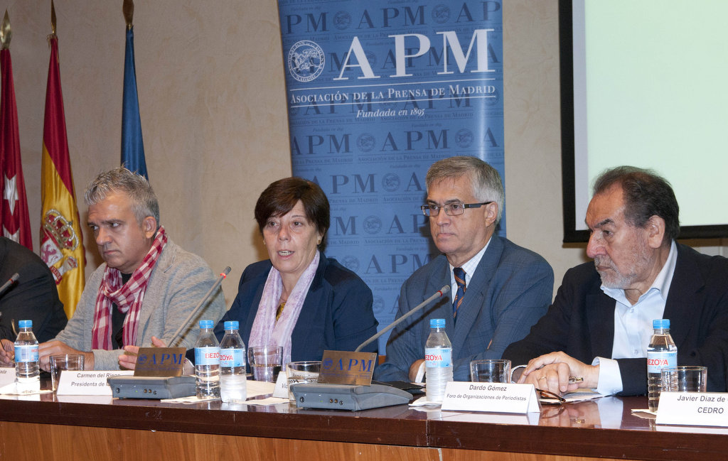 De izq. a dcha., Benjamí Villoslada, Carmen del Riego, Nemesio Rodríguez y Dardo Gómez. Elena Hidalgo/APM